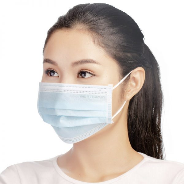 4-layer medical mask filter paper antibacterial pale blue dfasd