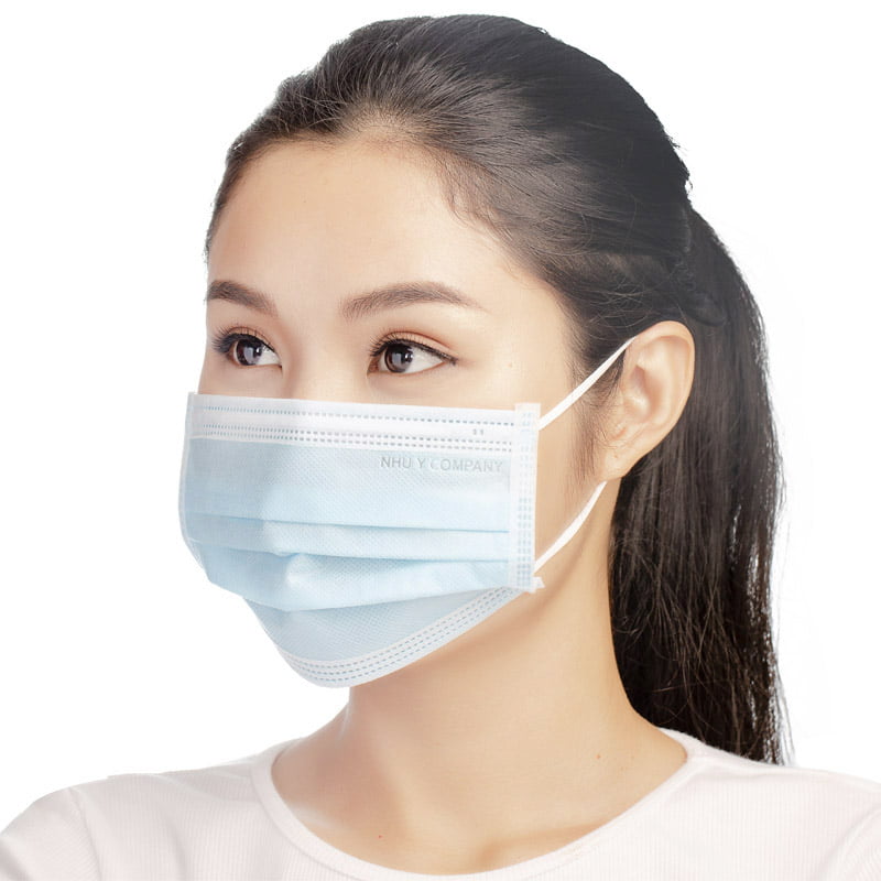 4 layer Medical Mask Filter Paper Antibacterial Pale Blue Kh u