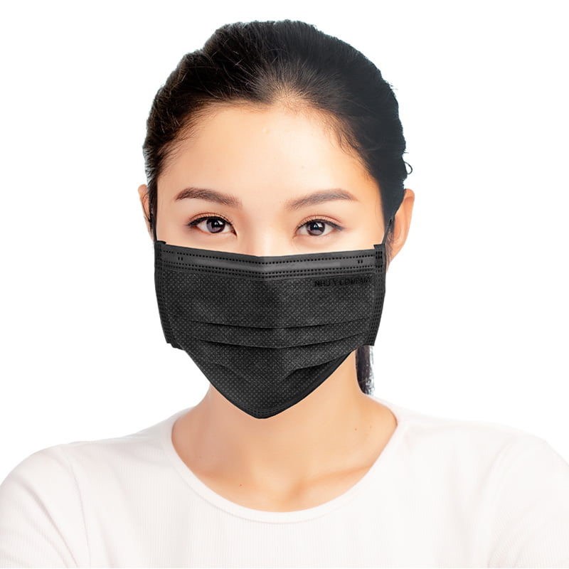4 layer medical face mask black