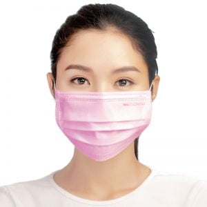 粉红色4层抗菌医用口罩