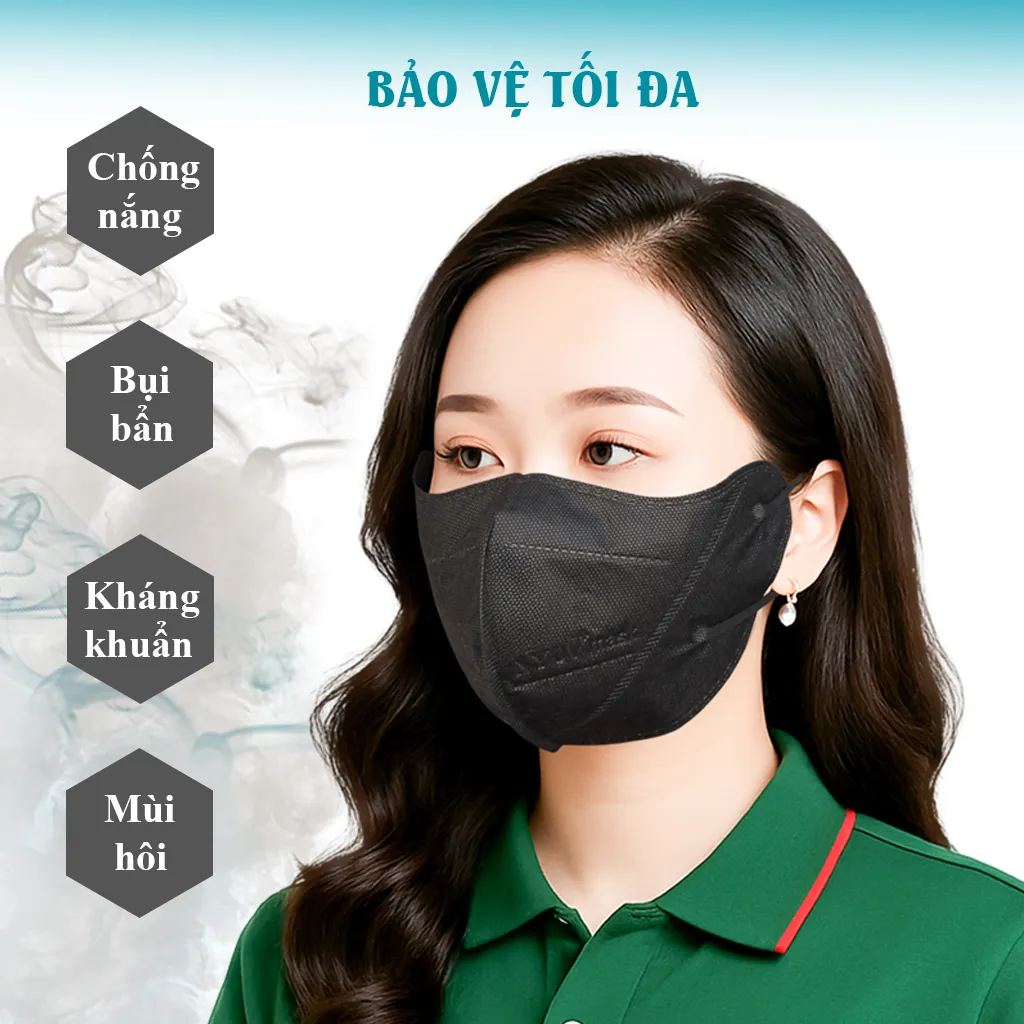 Khẩu Trang Đi Nắng NY UV+Mask (màu đen) - Ảnh 2